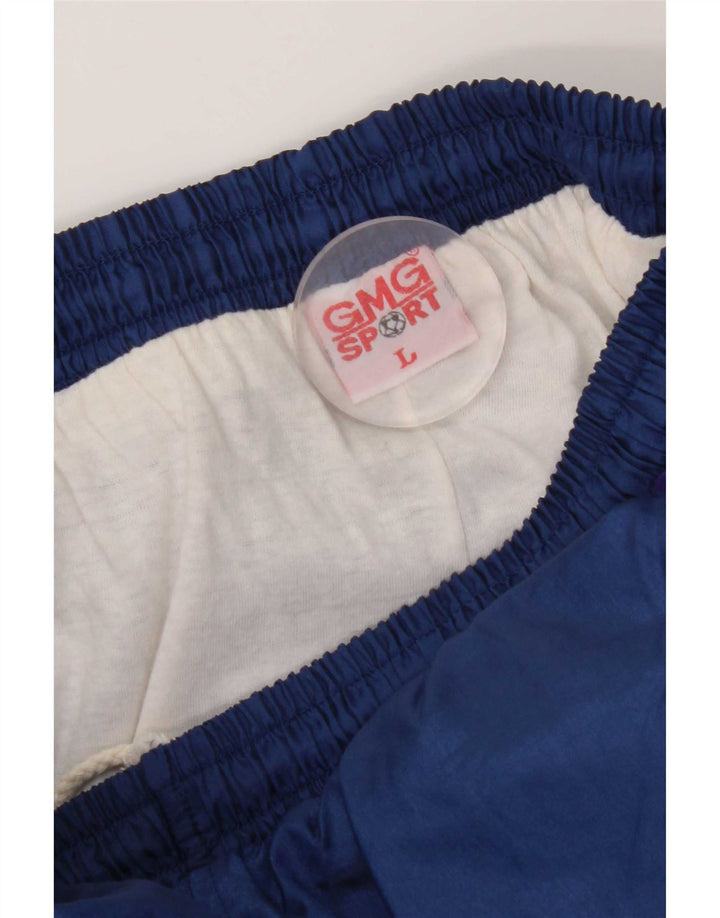 Vintage Herren-Trainingshose, Jogginghose, groß, marineblau, Polyester
