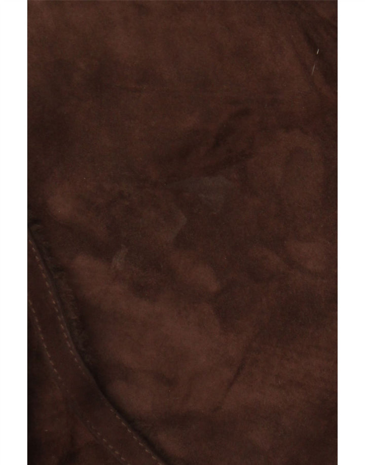 Mabrun Manteau en peau de mouton pour femme IT 46 Large peau de mouton marron