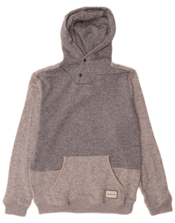 Maglione con cappuccio da donna Quiksilver UK 14 Large Grey Colourblock