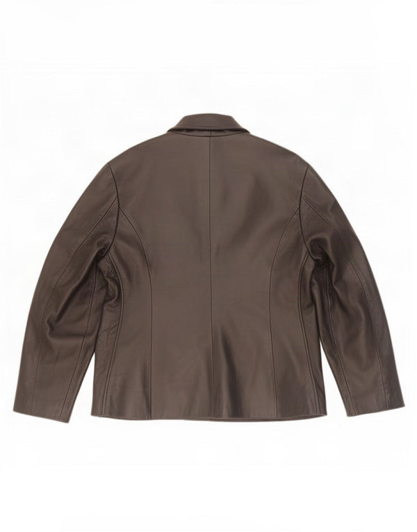 Vintage mujer chaqueta de cuero Reino Unido 14 grande negro