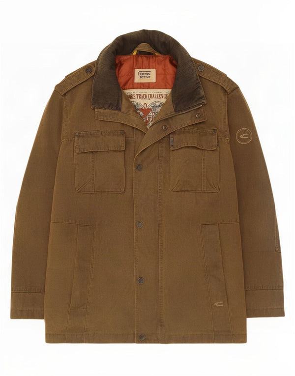 Camel Active Mens Military Jacket IT 52 XL Brown Cotton