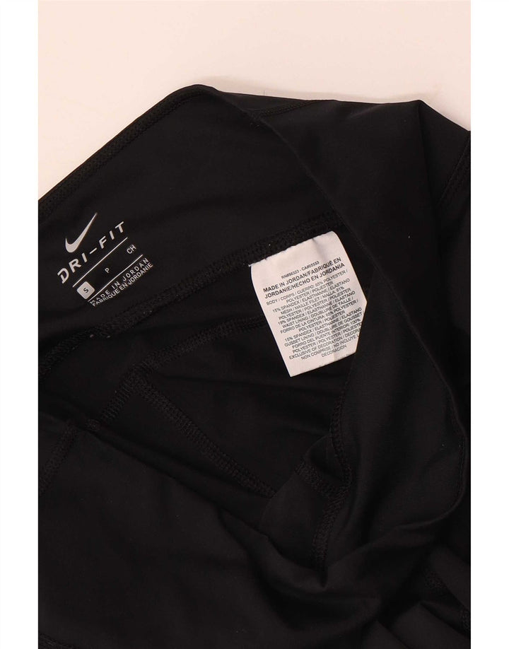 Nike Damen Dri Fit Crop Leggings UK 8 Small Schwarz Polyester