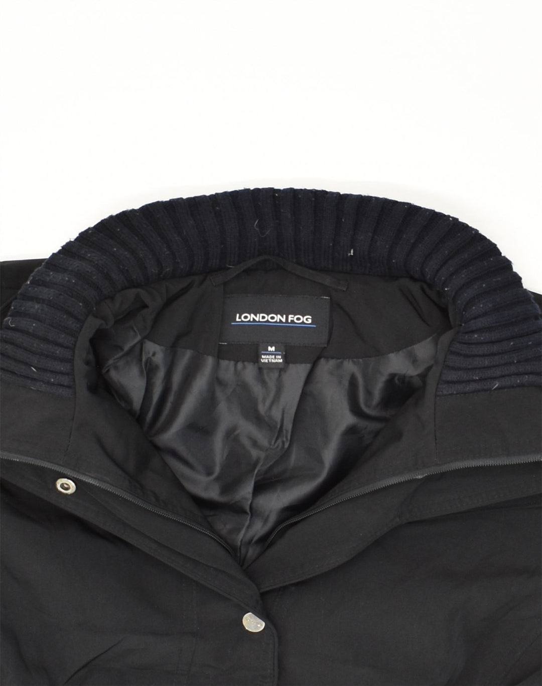 LONDON FOG Womens Windbreaker Jacket UK 14 Medium Black Polyester | Vintage London Fog | Thrift | Second-Hand London Fog | Used Clothing | Messina Hembry 