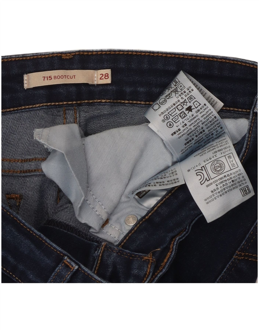 Levi's Womens 715 Bootcut Jeans W28 L27 Blue Cotton