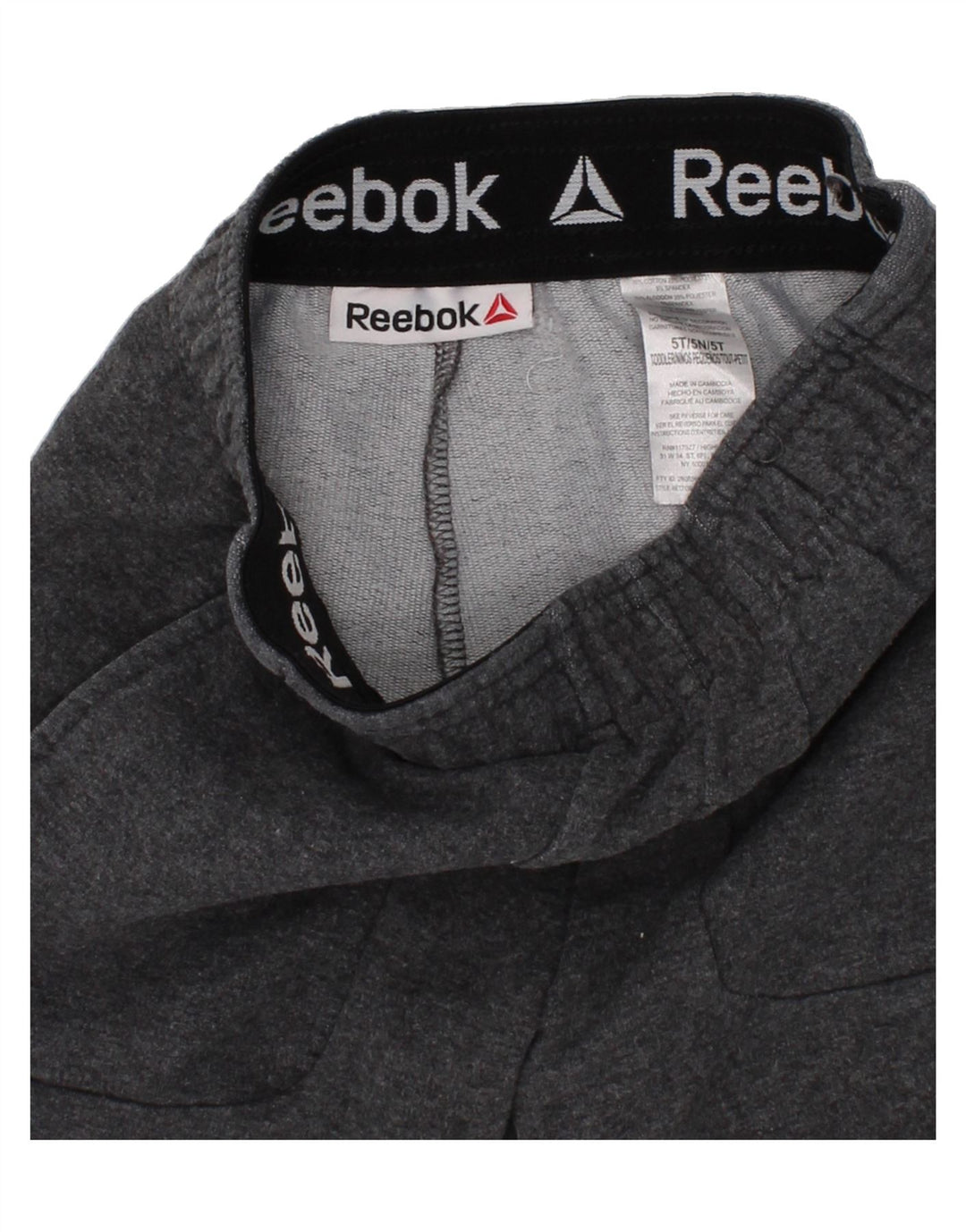 REEBOK Boys Graphic Tracksuit Trousers 4-5 Years Grey Cotton Vintage Reebok and Second-Hand Reebok from Messina Hembry 