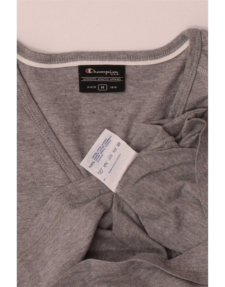 Champion Womens Short Sleeve Regular Fit T-Shirt Top UK 12 Medium Grey