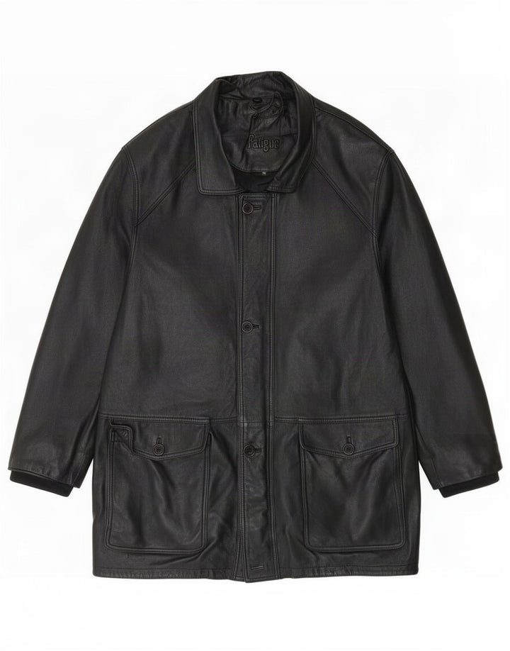 Abrigo de cuero para hombre Fatigue UK 40 Large Black