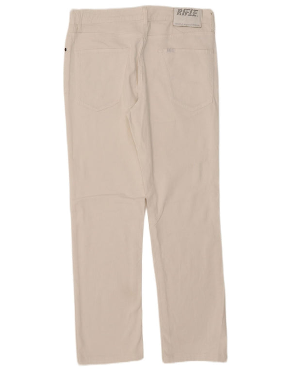 Vaqueros rectos para mujer Rifle W34 L28 Algodón blanco