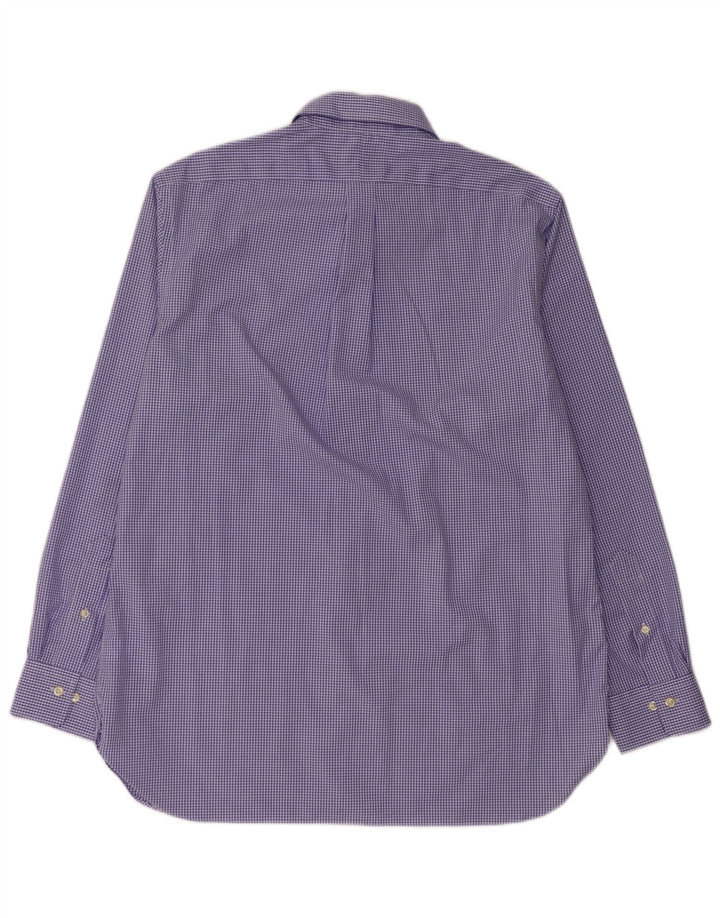 Camicia da uomo Ralph Lauren taglia 16 1/2 grande cotone a quadretti blu