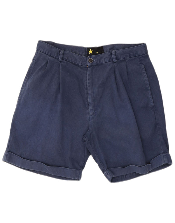 Vintage Mens Pegged Chino Shorts W36 Large Navy Blue Cotton