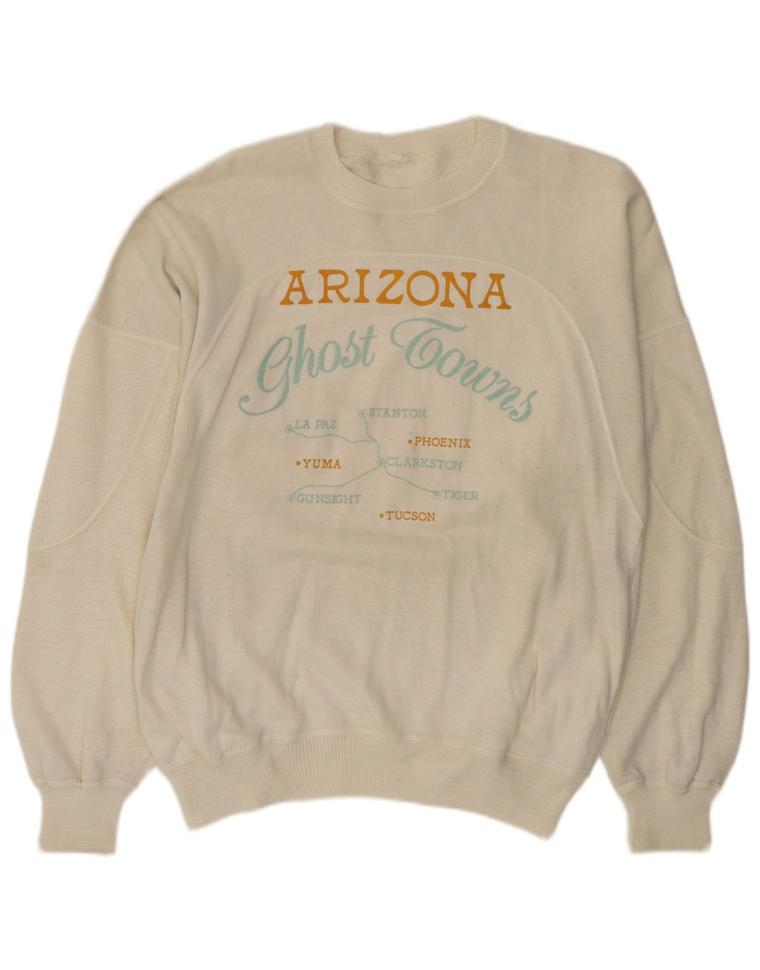 Felpa grafica da uomo Arizona, maglione grande bianco