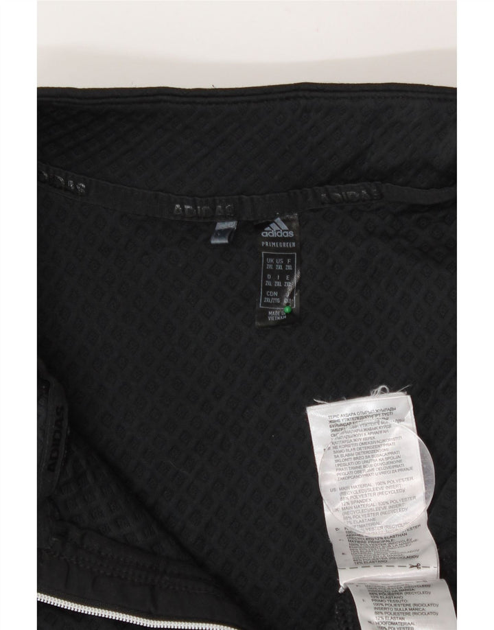 Adidas Herren-Sweatshirt mit Reißverschluss, 2XL, schwarzes Polyester