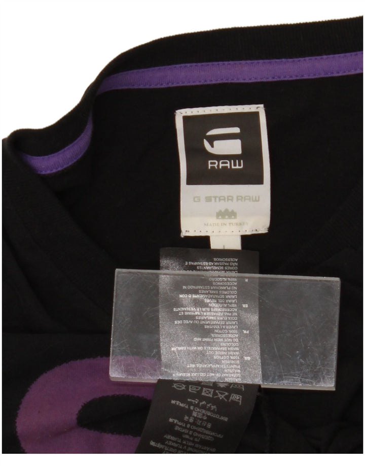 G-Star Haut graphique à manches longues pour hommes, grand coton noir