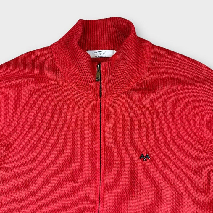 Vintage Thomas Burberry zip up knit jumper - XL