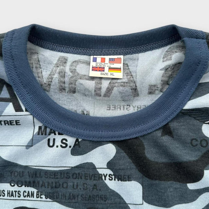 Y2K camo grafisk t-shirt - XL