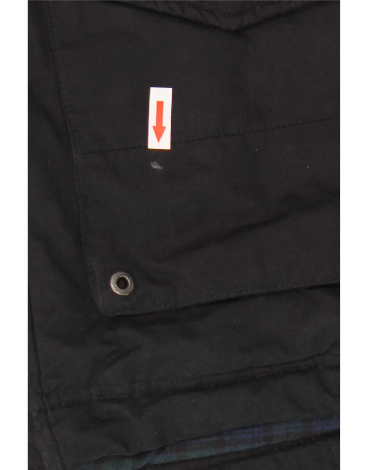 Crew Clothing Mens Hooded Parka Jacket UK 40 Large Navy Blue Polyester