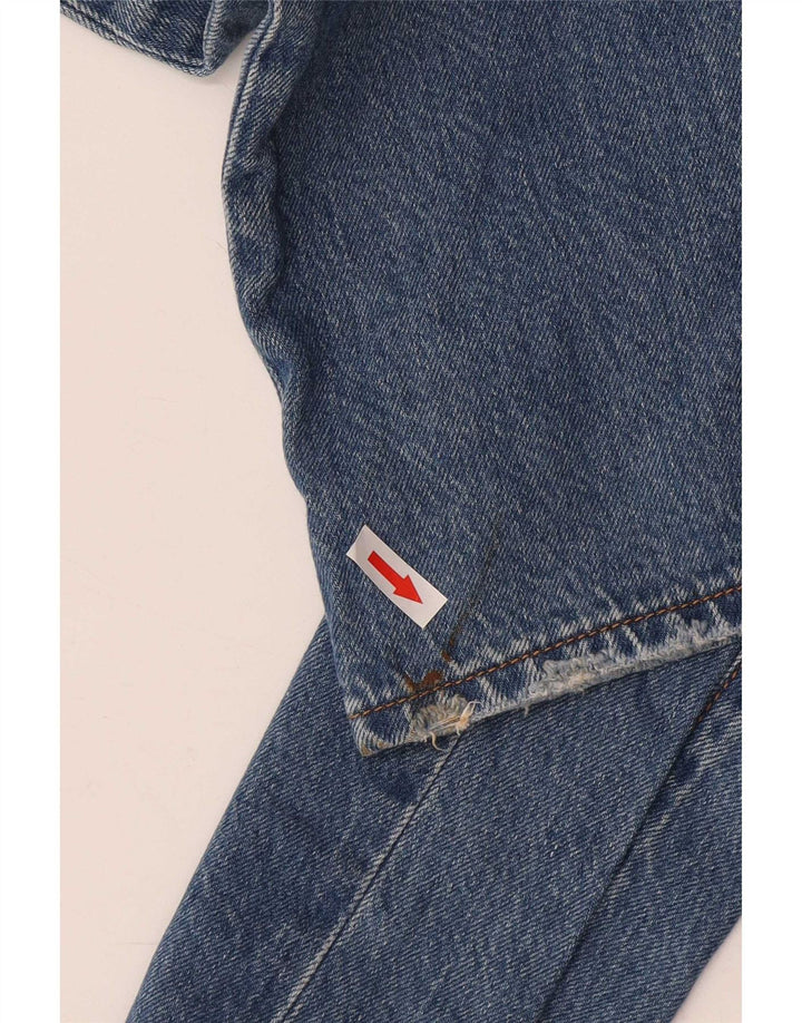 Levi's Womens Ribcage Distressed Straight Jeans W29 L27 Blue Cotton