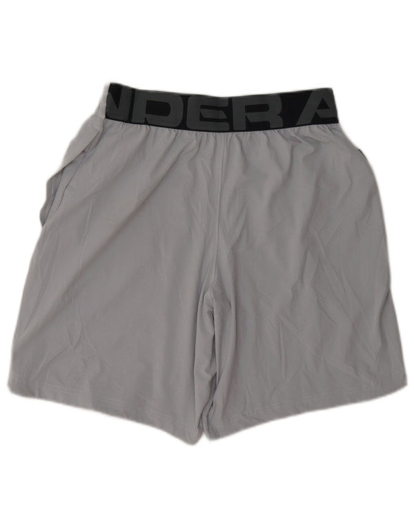 Under Armour Mens Graphic Sport Shorts Small Grey Colourblock Polyester