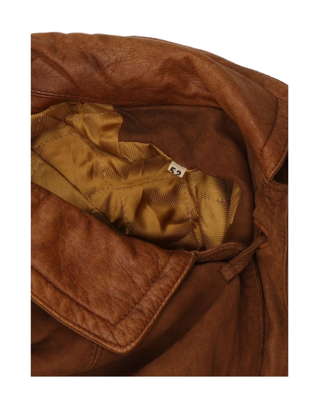 Giacca in pelle vintage da uomo IT 52 XL Marrone