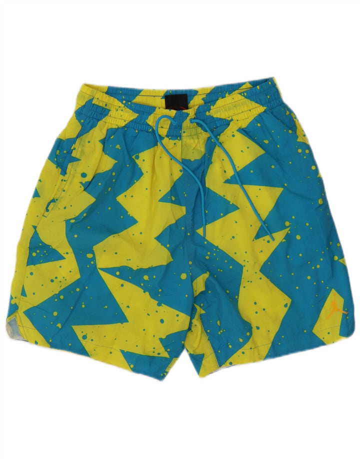 Jordan Mens Swimming Shorts Medium  Blue Geometric Polyester