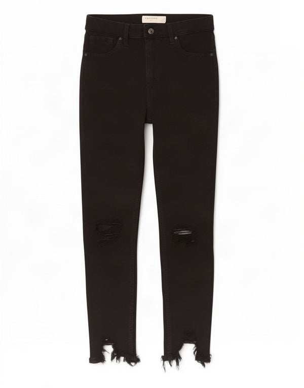 Topshop Jeans skinny effetto consumato Jamie da donna W30 L24 cotone nero