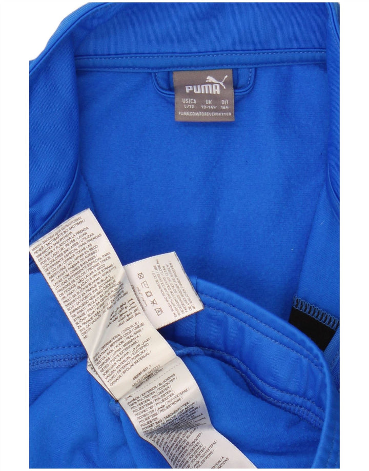 Puma Boys Tracksuit Top Jacket 13-14 Years Blue Colourblock Polyester