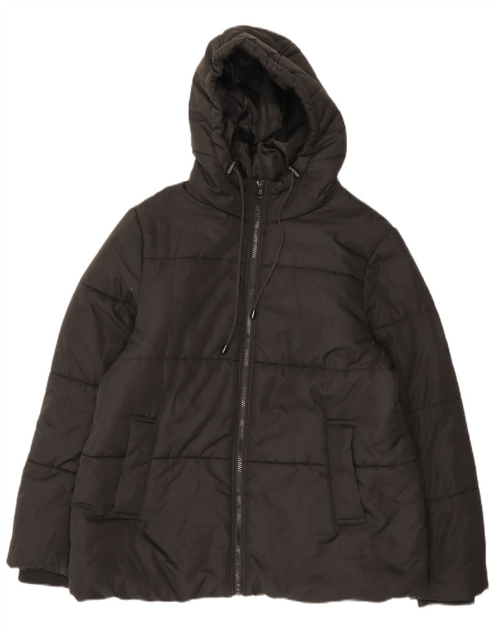 John Lewis Veste matelassée à capuche pour femme UK 16 Large Noir Polyester