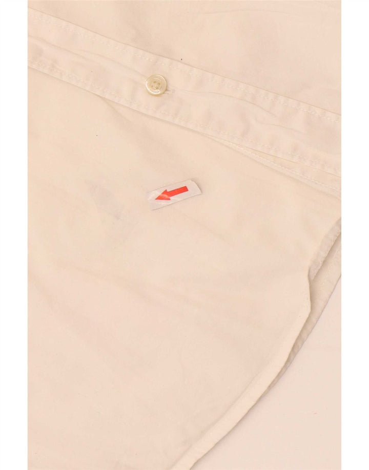 Tommy Hilfiger Mens Slim Fit Shirt Small Off White Cotton