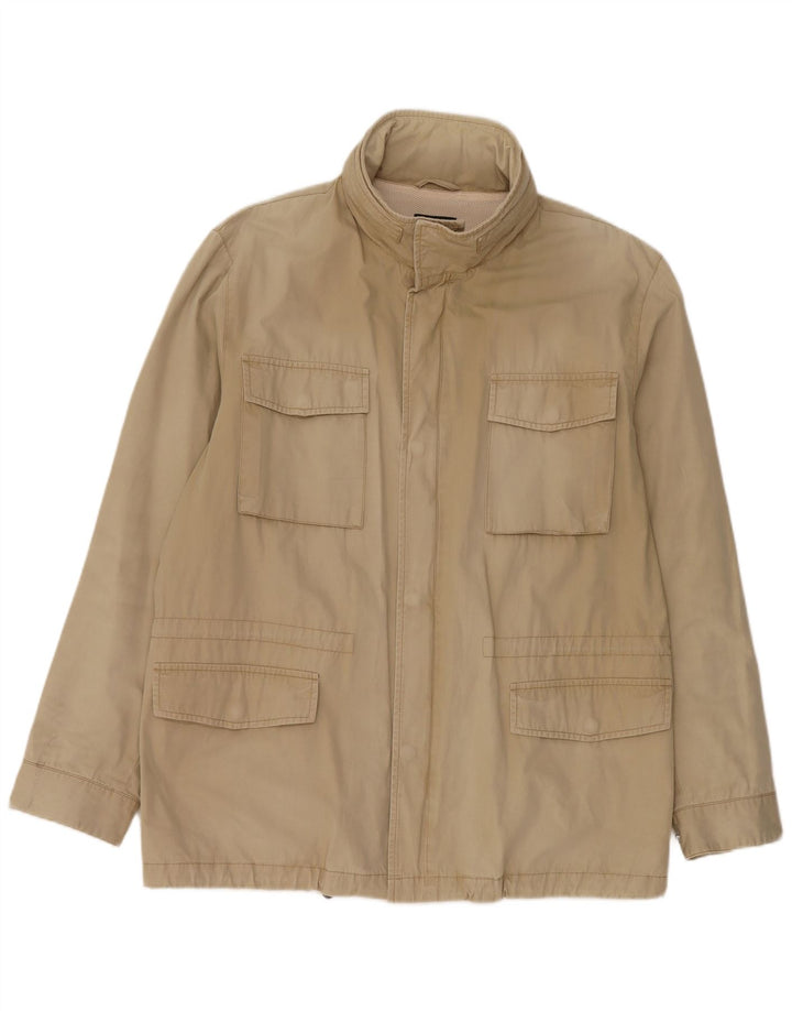 GANT Mens Hooded Utility Jacket UK 40 Large Beige Cotton