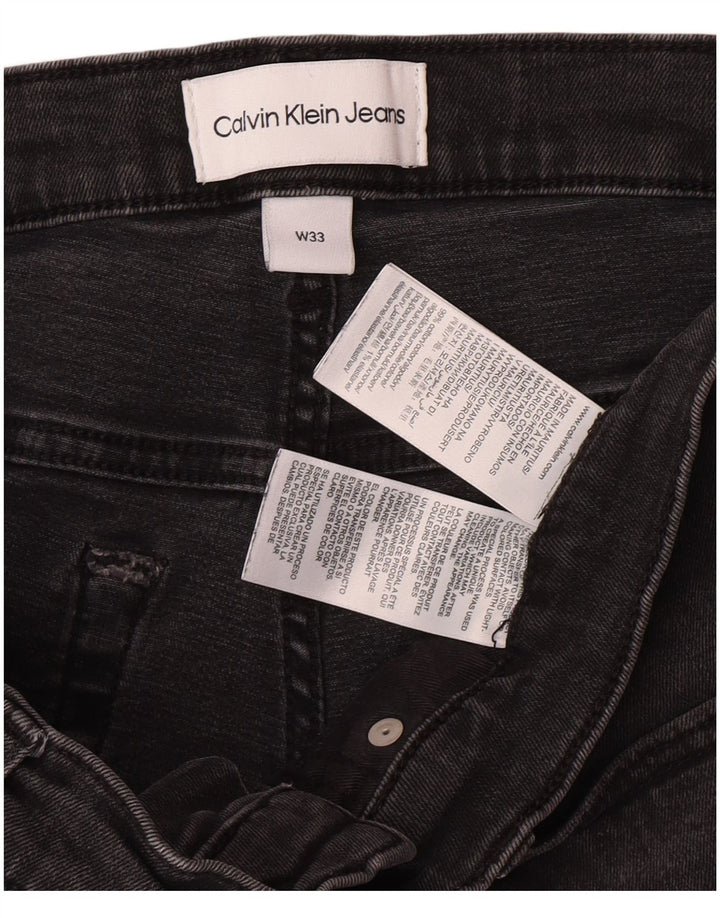 Calvin Klein Herren Slim Denim Shorts W33 Mittelgraue Baumwolle