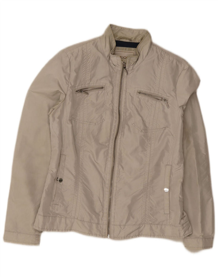 Geox Damen Bomberjacke UK 10 Small Grau Polyester
