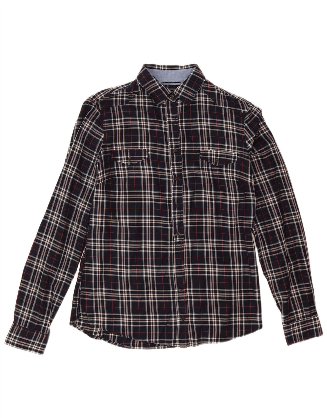 Massimo Dutti Dameskjorte EU 38 Small Navy Blue Check