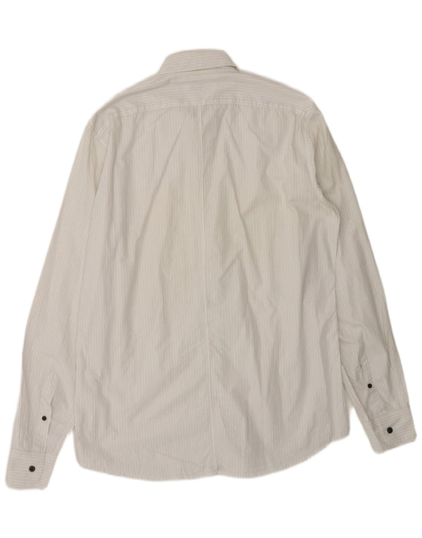 Dries Van Noten Mens Shirt IT 52 Large White Pinstripe Cotton