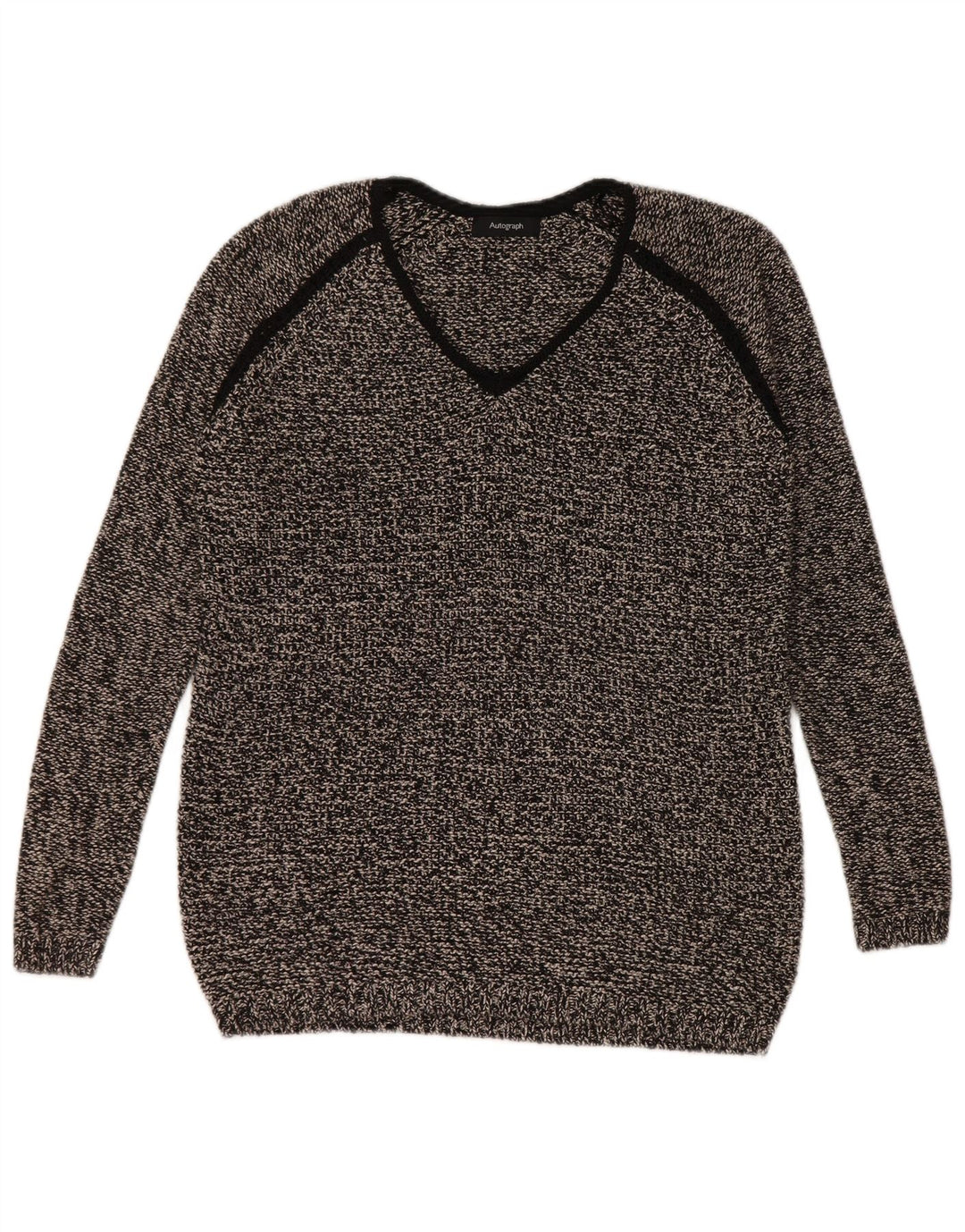 Marks & Spencer Womens Autograph V-Neck Jumper Sweater UK 10 Small Black