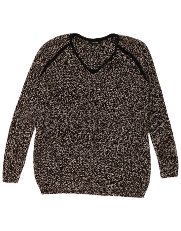 Marks & Spencer Womens Autograph V-Neck Jumper Sweater UK 10 Small Black
