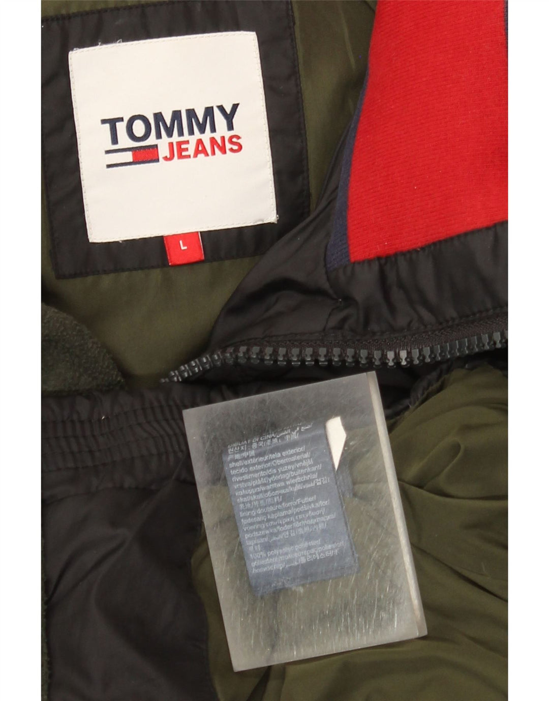 Tommy Hilfiger muška podstavljena jakna UK 40 veliki crni poliester