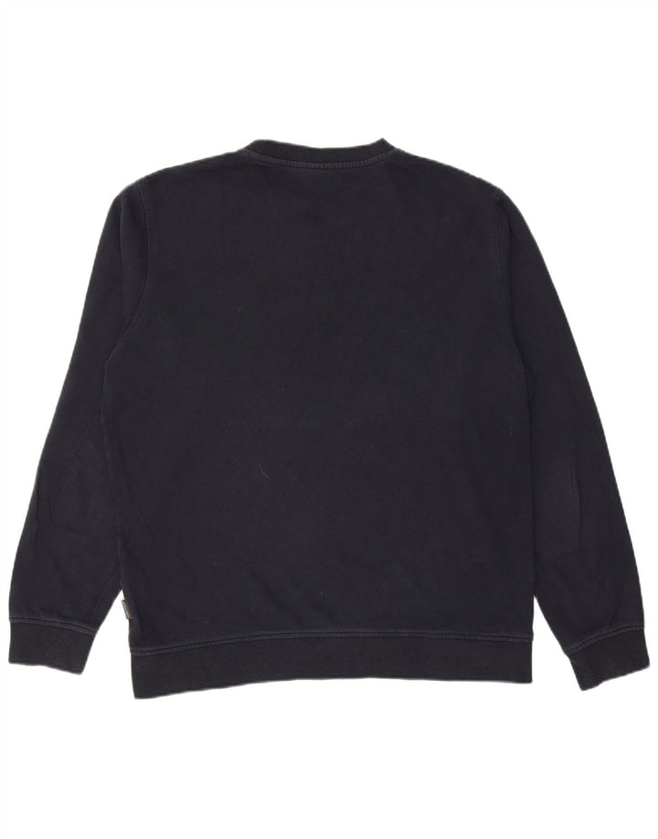 JACK & JONES Mens Graphic Sweatshirt Jumper Large Navy Blue Cotton