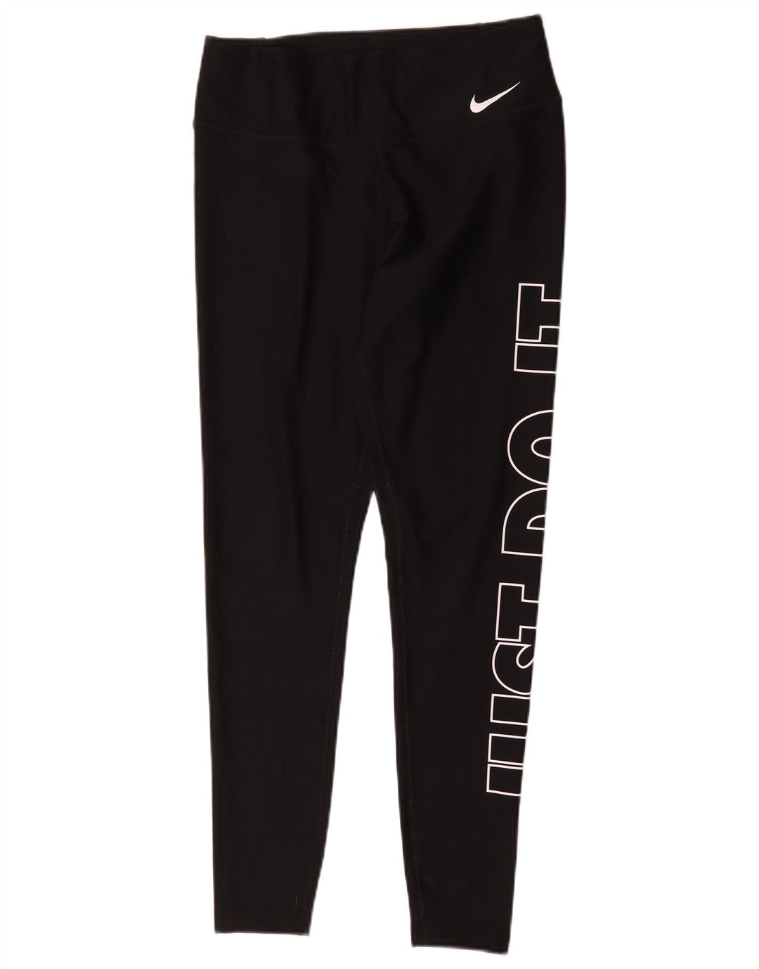 Nike Womens Dri Fit Graphic Leggings UK 14 Medium  Black Polyester