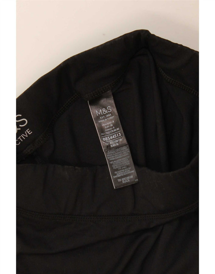 Marks & Spencer Womens Capri High Waist Leggings UK 8 Small Black Polyester