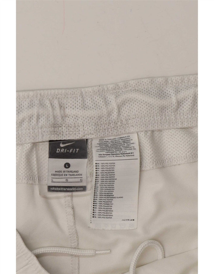 Pantaloncini sportivi Nike Dri Fit da uomo, grandi, in poliestere color block bianco