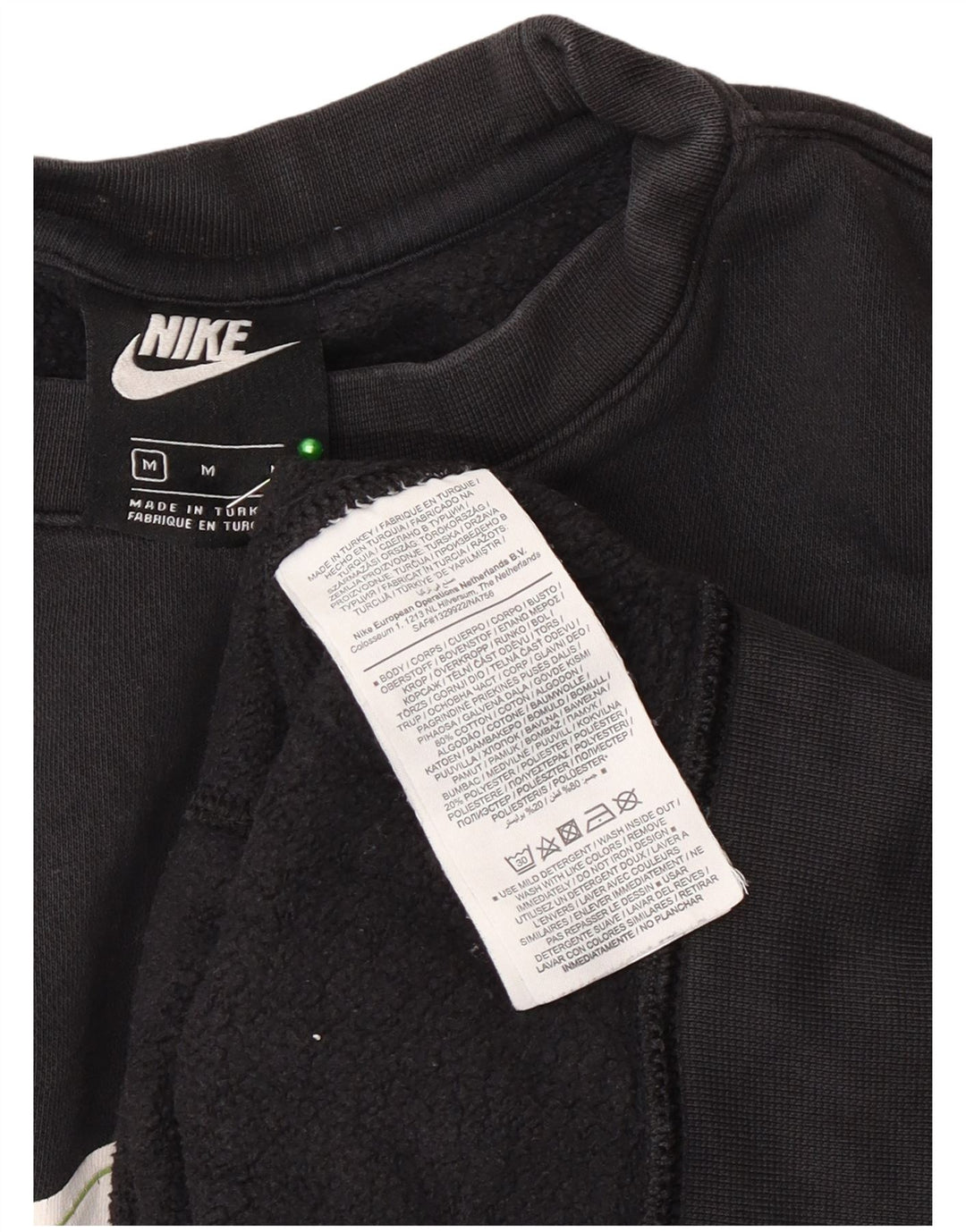 Nike Herre grafisk sweatshirt Jumper Medium Sort Bomuld