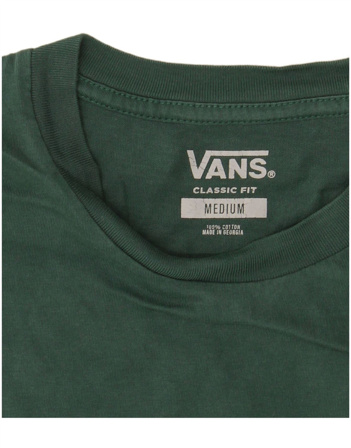 VANS Mens Classic Fit T-Shirt Top Medium Green Cotton