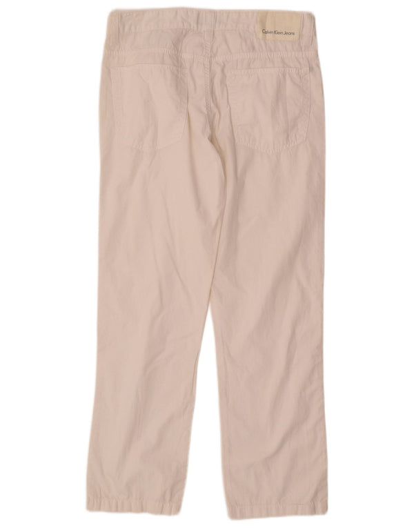 Pantaloni casual drepti Calvin Klein pentru bărbați L30 L29 Bumbac alb