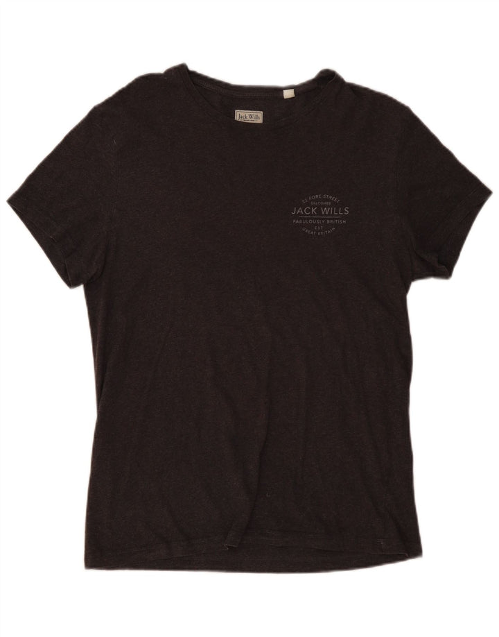 JACK WILLS Mens T-Shirt Top Medium Grey Cotton