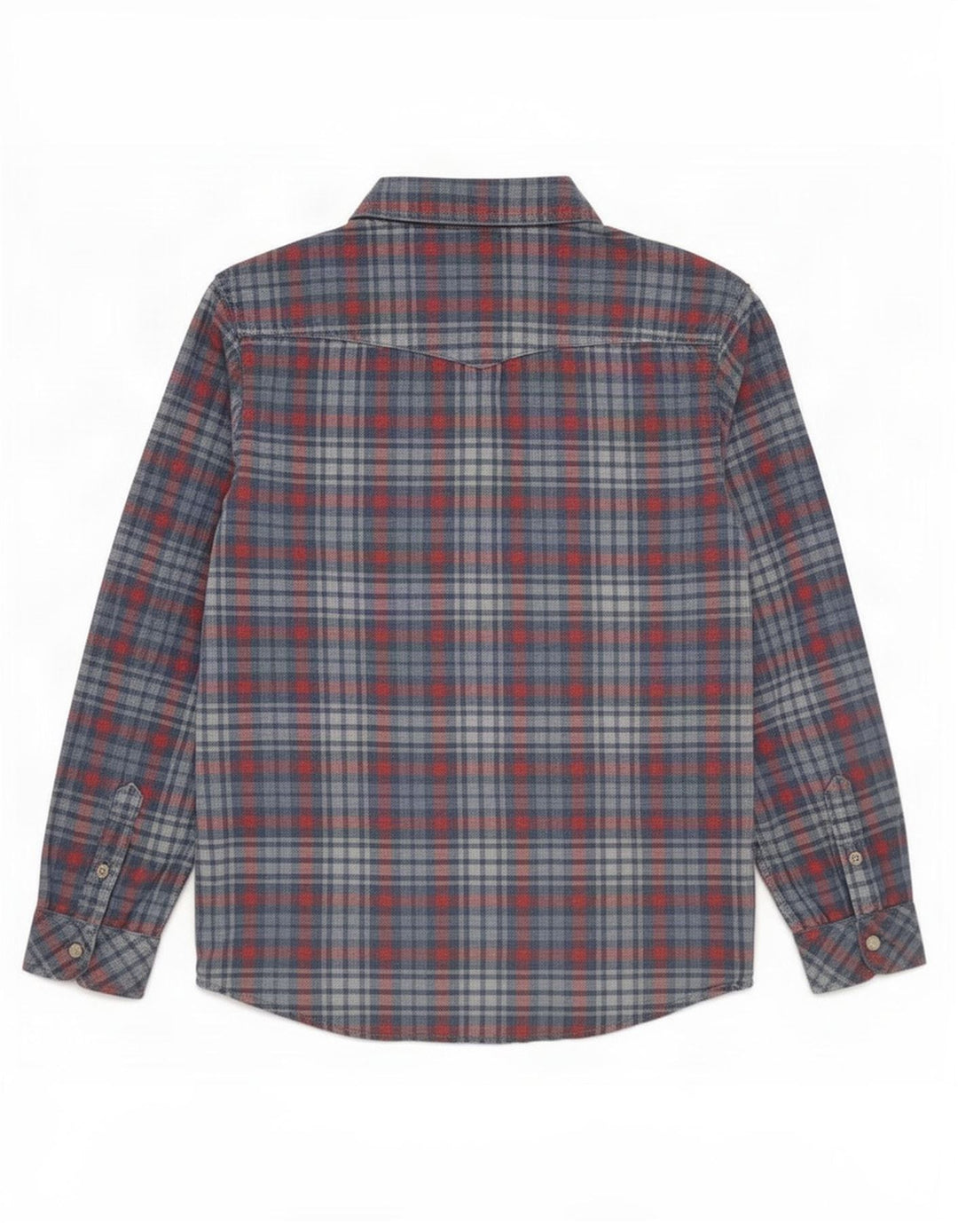 Lee Boys Regular Fit skjorte 7-8 år blå ternet bomuld