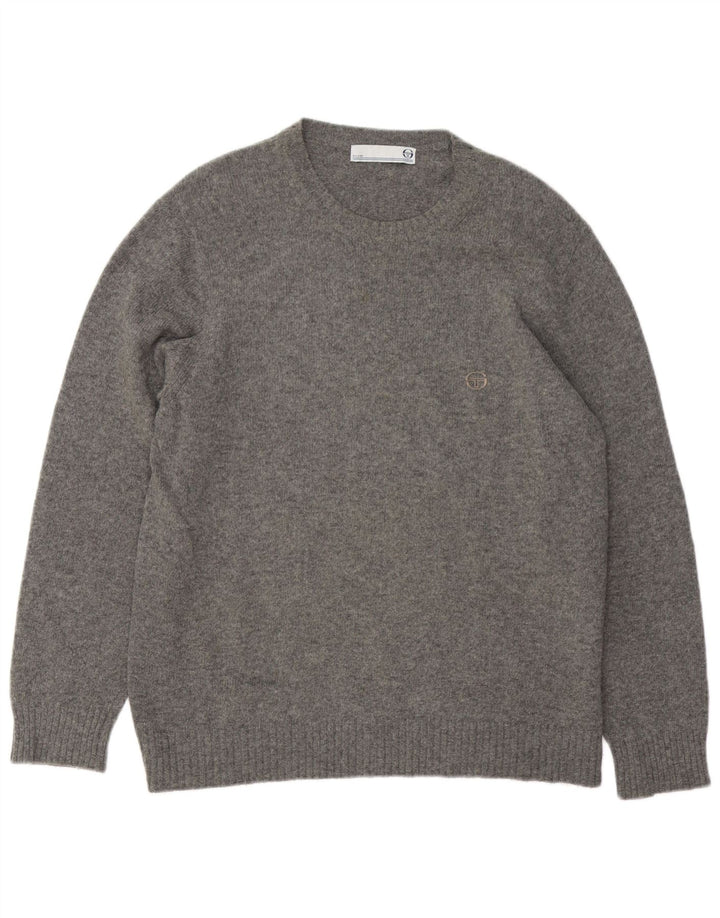 Sergio Tacchini Mens Crew Neck Jumper Sweater Medium Grey Wool