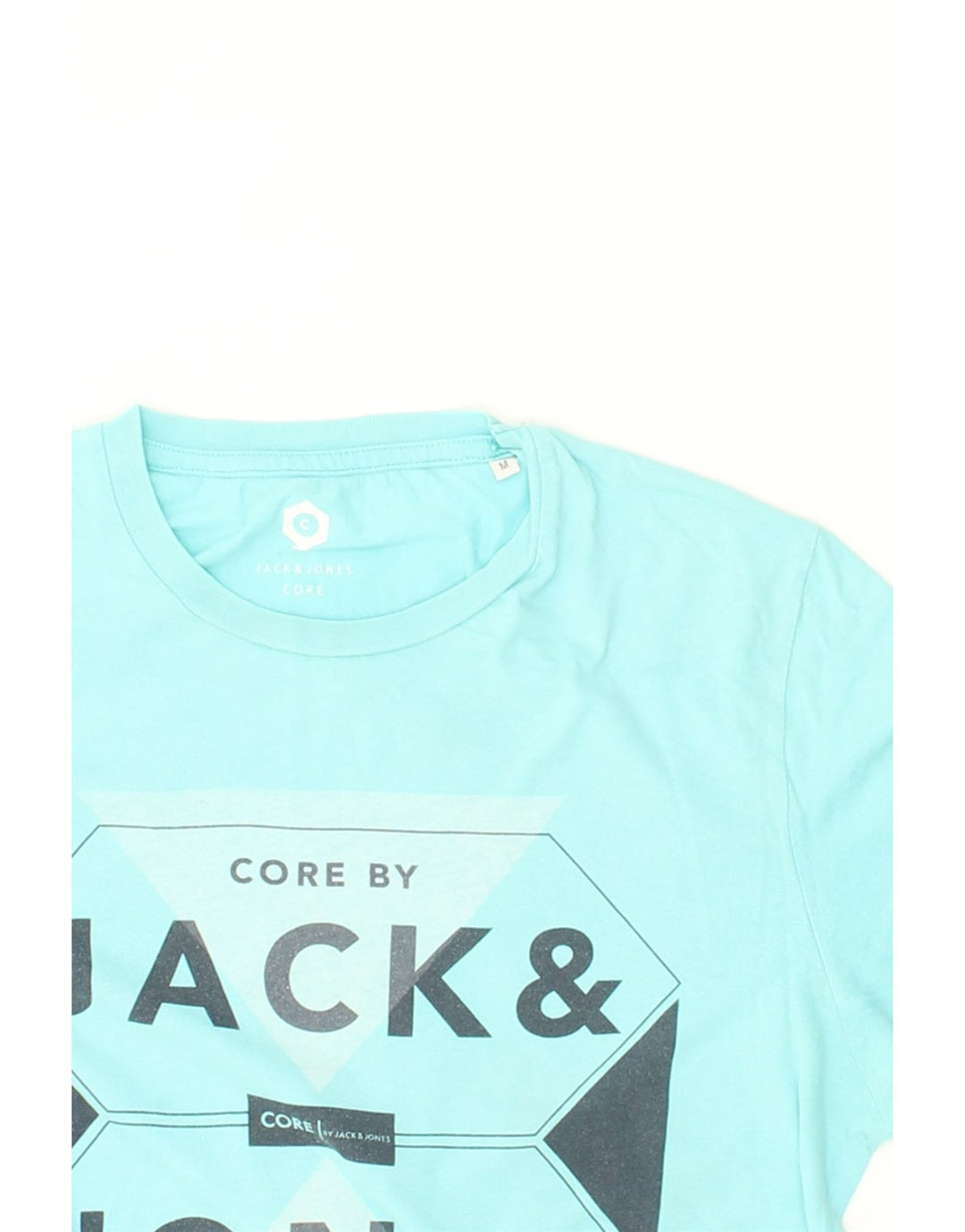 JACK & JONES Mens Graphic T-Shirt Top Medium Turquoise Cotton Vintage Jack & Jones and Second-Hand Jack & Jones from Messina Hembry 