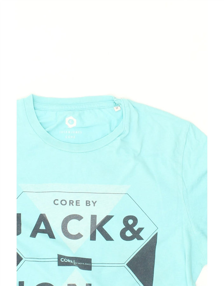 JACK & JONES Mens Graphic T-Shirt Top Medium Turquoise Cotton Vintage Jack & Jones and Second-Hand Jack & Jones from Messina Hembry 