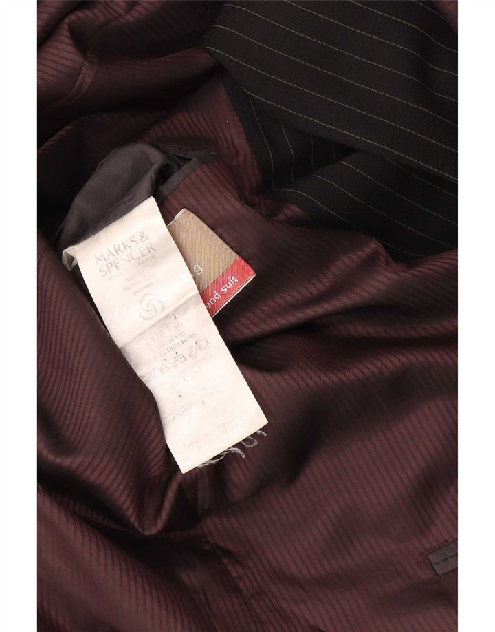 Sacou Marks & Spencer pentru bărbați cu 2 nasturi, UK 42, mare, negru, cu dungi