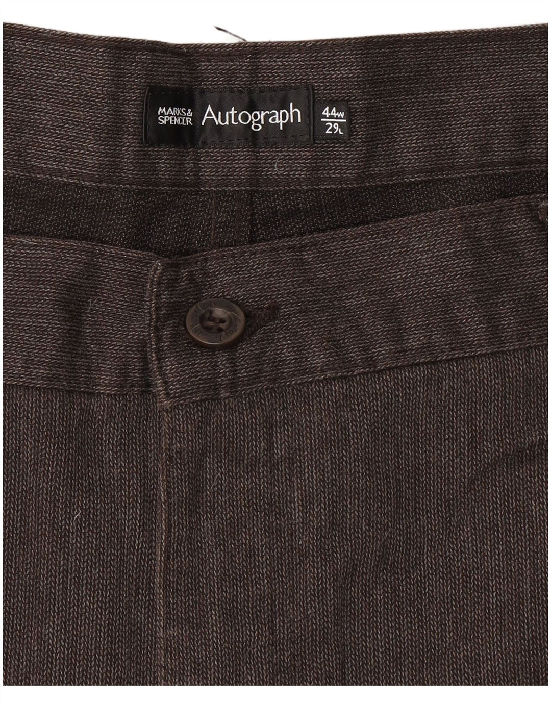 Marks & Spencer Mens Autograph Casual Trousers W44 L29 Brown Herringbone